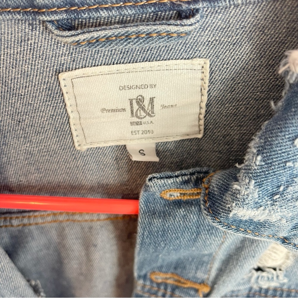 Papaya Distressed Denim Jacket - Picture 4 of 5